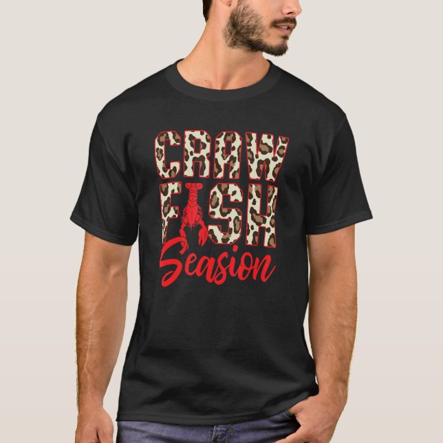 Cajun Crawfish Boil Party Crawfish Leopard Print M T-Shirt (Front)