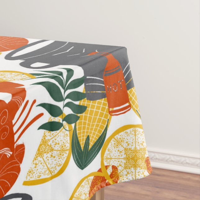 Cajun Crawfish Boil Tablecloth – Festive Seafood C (In Situ)
