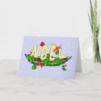 Cajun Crawfish Pirogue Alligator Noel Greeting