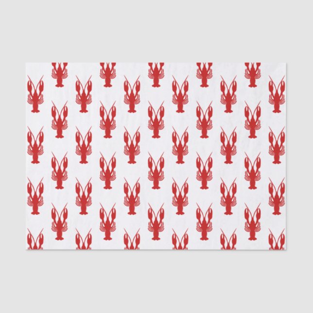 Cajun Crawfish Silhouette Tissue Paper (Front)