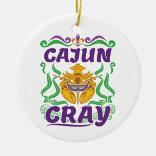 Cajun Cray Crawfish Boil Louisiana New Orleans Ceramic Tree Decoration