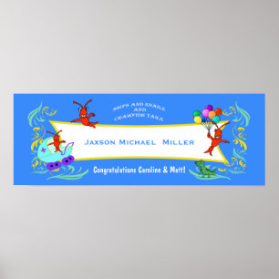 Cajun Critters Baby Boy Banner (blank) Poster