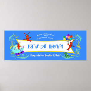 Cajun Critters Baby Boy Banner Poster