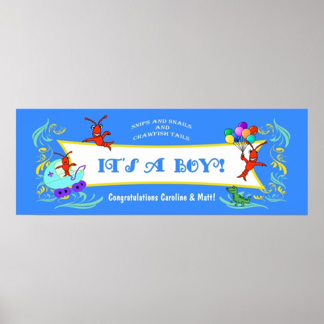 Cajun Critters Baby Boy Banner Poster (Front)