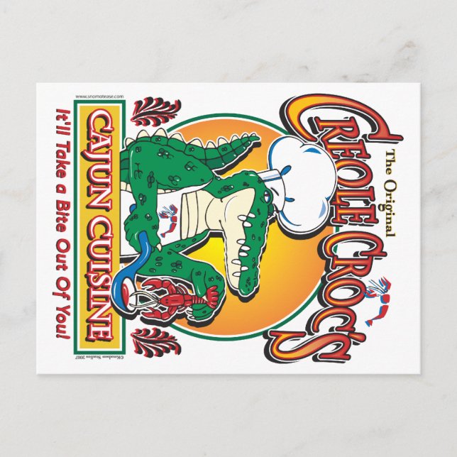 Cajun Crocs Ceole Cuisine Postcard (Front)