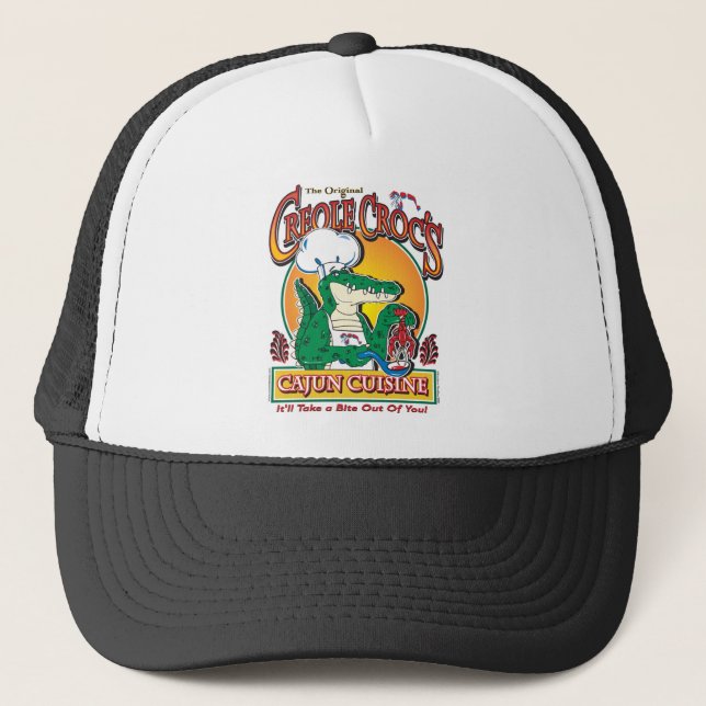 Cajun Crocs Ceole Cuisine Trucker Hat (Front)