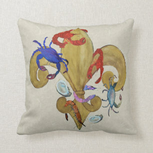 Cajun Fleur de lis throw pillow from art