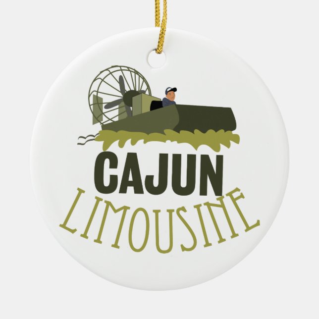 Cajun Limousine Ceramic Tree Decoration (Front)