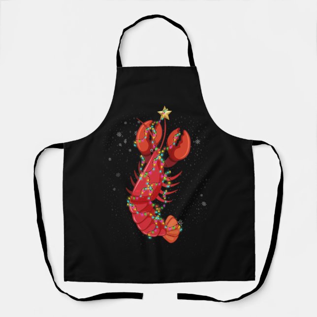 Cajun Louisiana Christmas Merry Crabmas X-Mas Ligh Apron (Front)