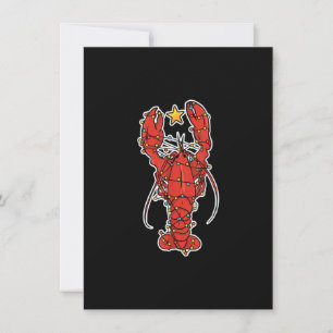 Cajun Louisiana Christmas Merry Crabmas X-Mas Lobs Invitation