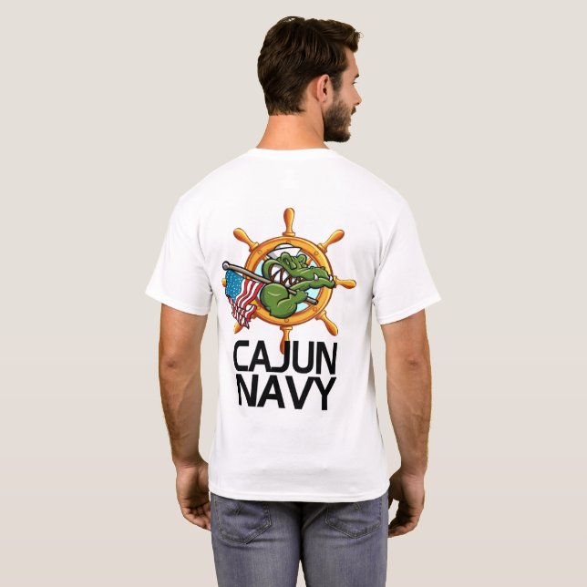 Cajun Navy design on front Pocket and Back T-Shirt (Back Full)