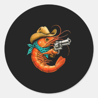 Cajun seafood funny shrimp  classic round sticker