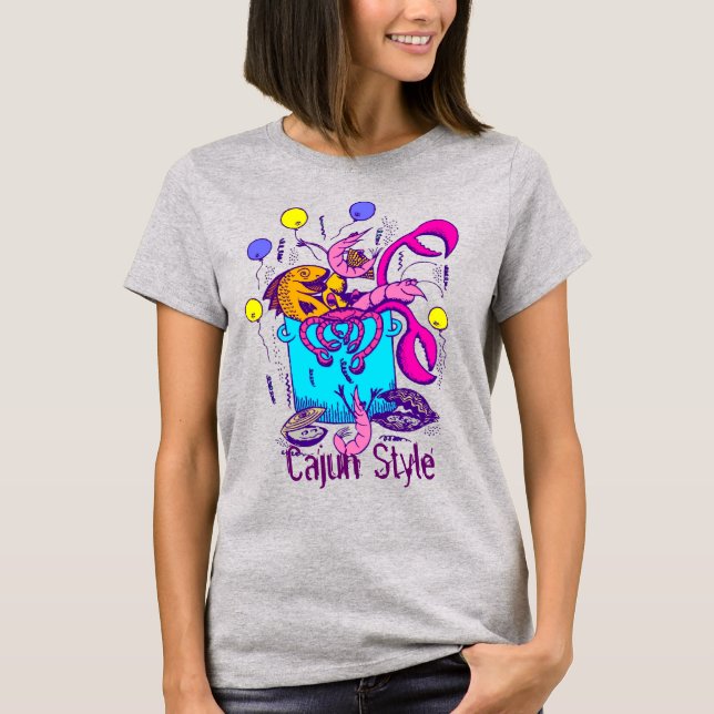 Cajun Style Seafood Pot T-Shirt (Front)