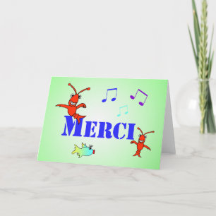 Cajun Themed Crawfish Thank You in French Card