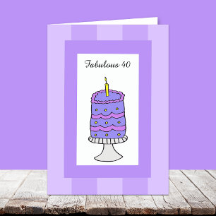 Cake 40th Birthday Cards