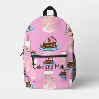 Cake and Milk Printed Backpack