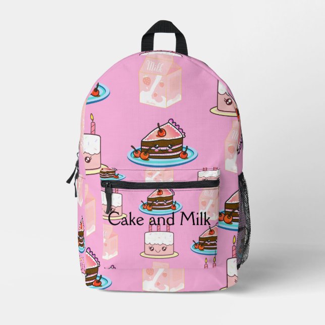 Cake and Milk Printed Backpack (Front)