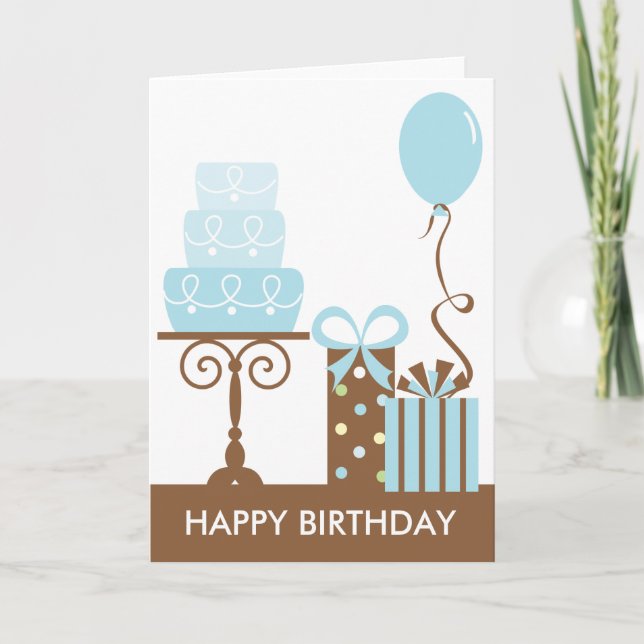 Cake and Presents Birthday Card (Front)
