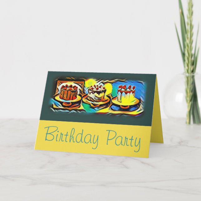 Cake Art Jazz Birthday Party Invitation (Front)