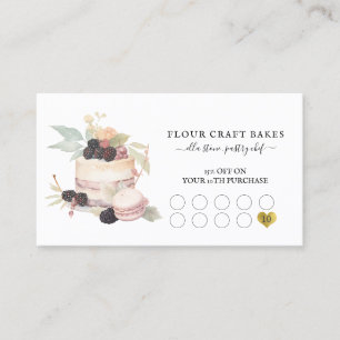 Cake Baker Bakery Pastry Chef Cater Black Loyalty Card