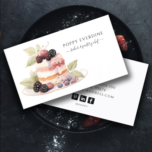 Cake Baker Bakery Pastry Chef Catering Business Card (Creator Uploaded)