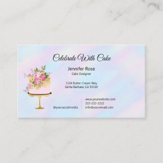 Cake Bakery Business Cards | Pastel Abstract
