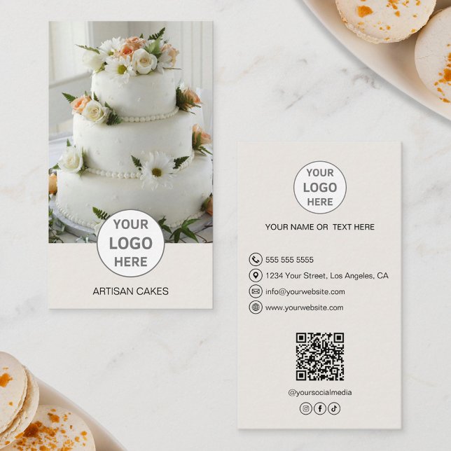 Cake Bakery Logo Photo Business Card (Cake Bakery Logo Photo Business Card)