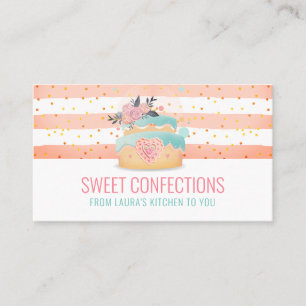 Cake Bakery Pastry Chef Watercolor Business Card