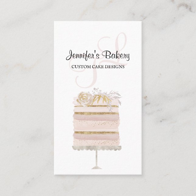Cake Bakery Pastry Patisserie Business Card (Front)