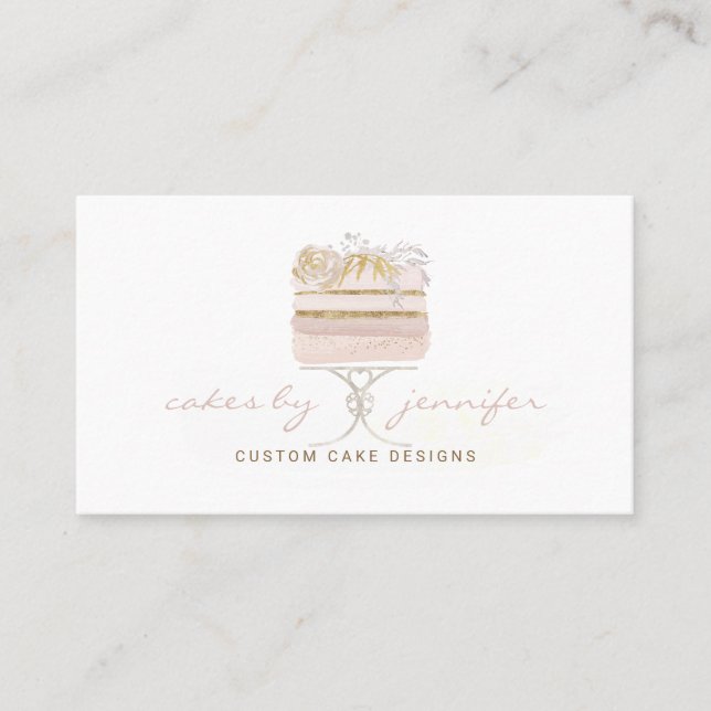 Cake Bakery Pastry Patisserie Printed Business Card (Front)