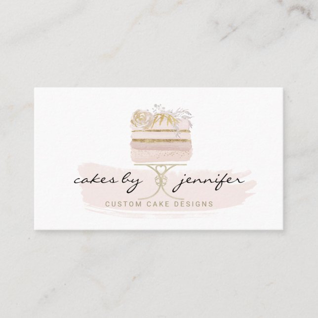 Cake Bakery Pastry Patisserie Wedding Organiser Business Card (Front)
