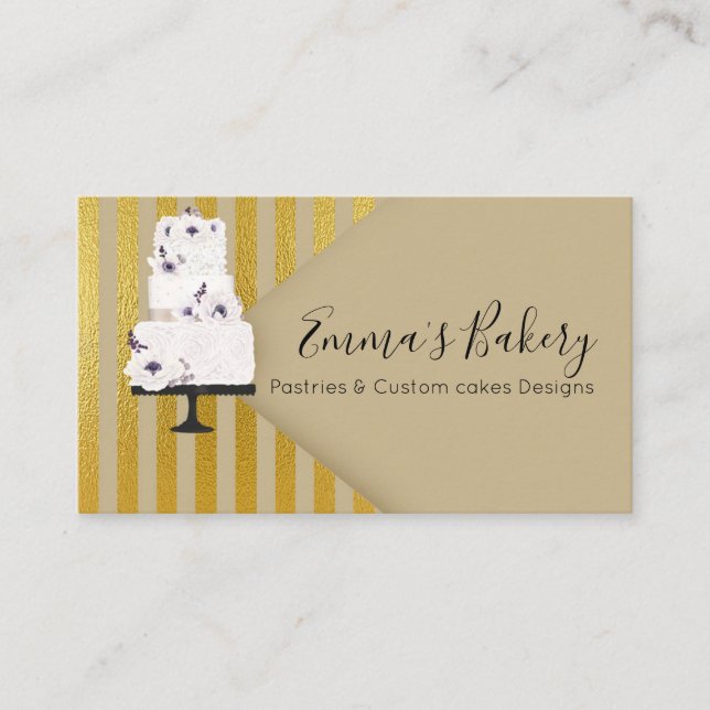 Cake Bakery,  Patisserie , Cakes & Sweets Business Card (Front)