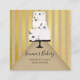 Cake Bakery, Patisserie , Cakes & Sweets Square Business Card