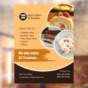 Cake Bakery Shop Window Cling