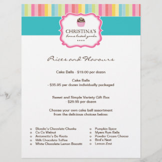Cake Ball Price List Flyer