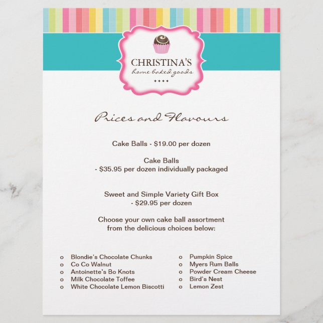 Cake Ball Price List Flyer (Front)