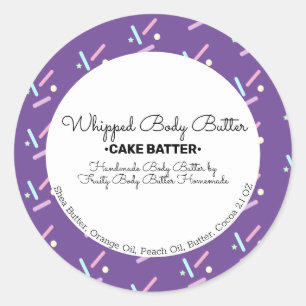 Cake Batter Body Butter Bath Branding Packaging B Classic Round Sticker