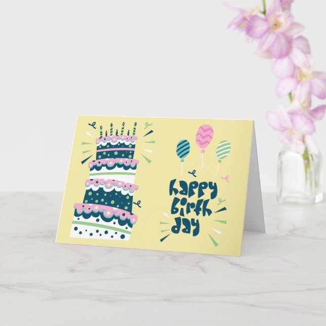 Cake Birthday Card (Orchid)