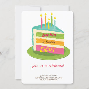 Cake Birthday Party Invitations