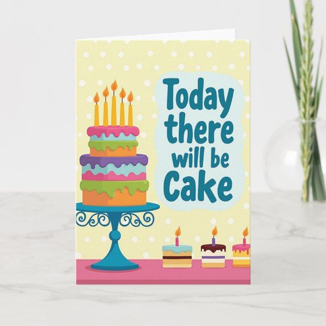 Cake Birthday Scene Card (Front)