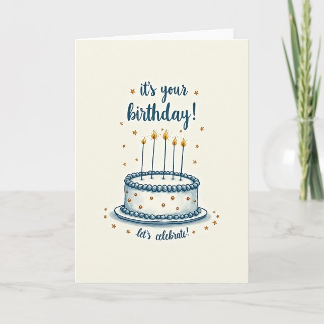 Cake Birthday Wishes Card (Front)
