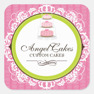 Cake Box Packaging Stickers