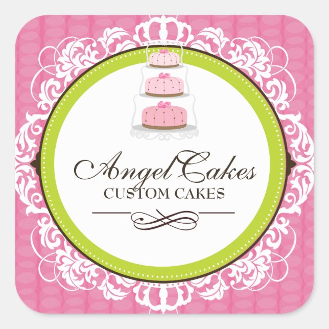 Cake Box Packaging Stickers (Front)