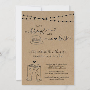 Cake, Brews and I Dos Wedding Invitation