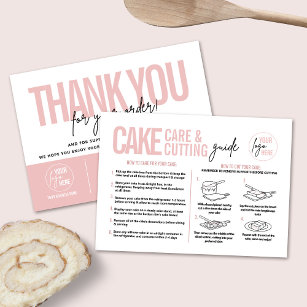 Cake Care & Cutting Guide, Cake Serving Guide Business Card