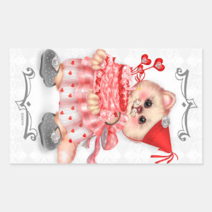 CAKE CAT  2 AutoCollant RECTANGLE 4.5 x 2.7 inch Rectangular Sticker
