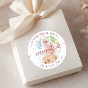 Cake Celebration for your special event  Classic Round Sticker