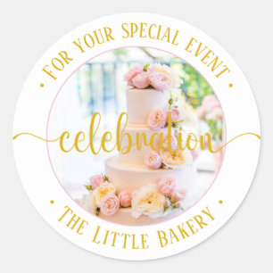 Cake Celebration for your special event  Classic Round Sticker