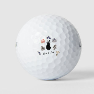 'Cake & Clubs' Collage Icons Scrapbook Aesthetic  Golf Balls
