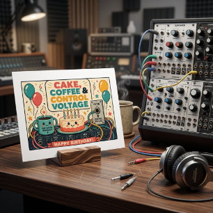 Cake, Coffee & Control Voltage – Happy Birthday! Postcard